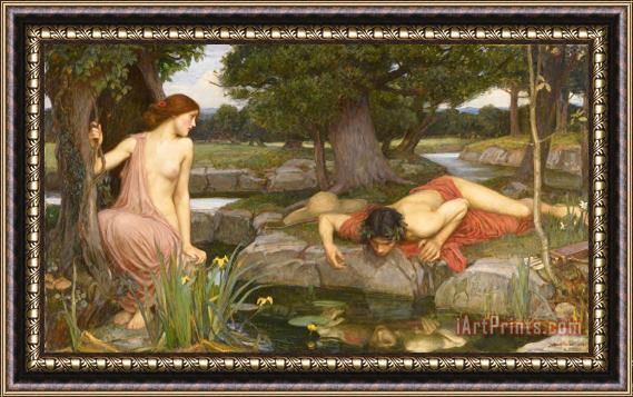 John William Waterhouse Echo And Narcissus Framed Painting