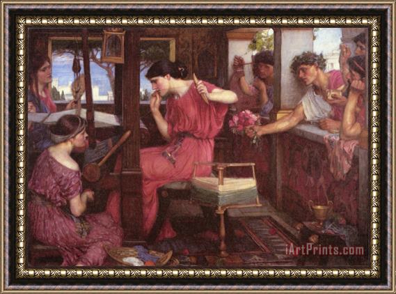 John William Waterhouse Penelope And The Suitors Framed Print