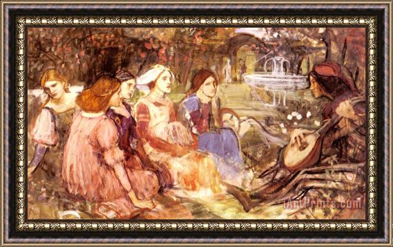 John William Waterhouse Study for a Tale From The Decameron Framed Painting