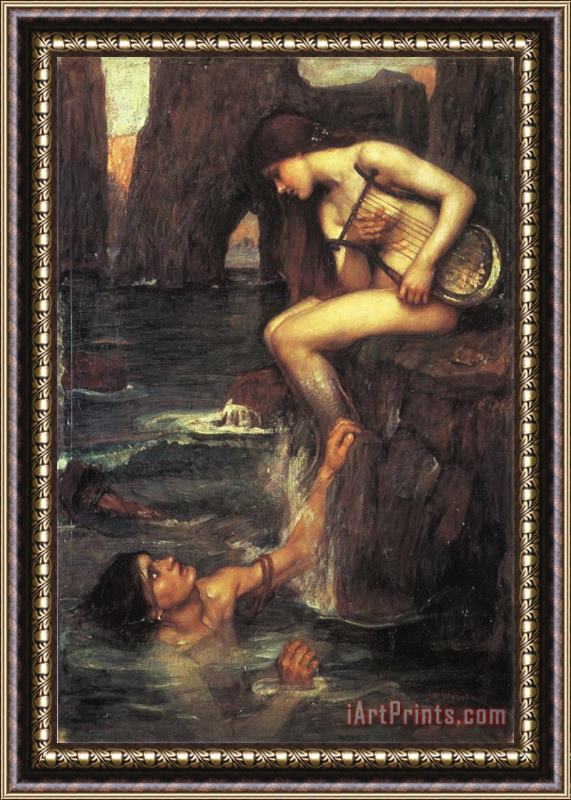 John William Waterhouse The Siren Framed Print