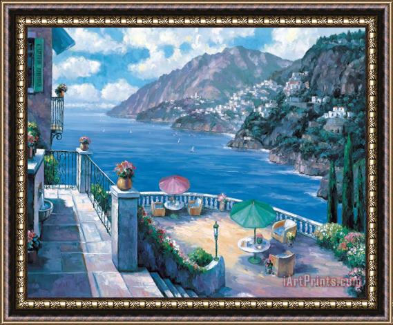John Zaccheo The Amalfi Coast Framed Painting