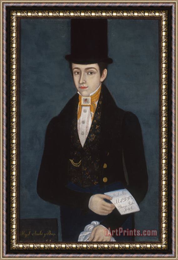 Jose Maria Estrada Portrait of Miguel Arochi Y Baeza Framed Painting