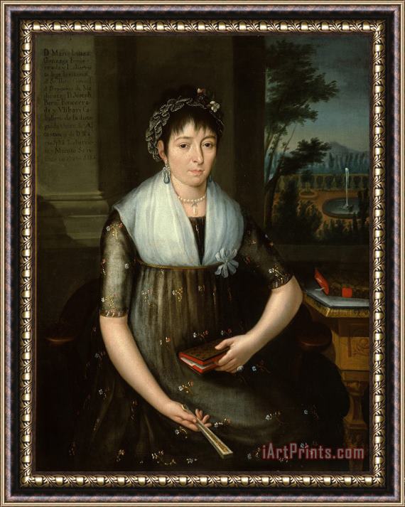 Jose Maria Vazquez Portrait of Dona Maria Luisa Gonzaga Foncerrada Y Labarrieta Framed Print