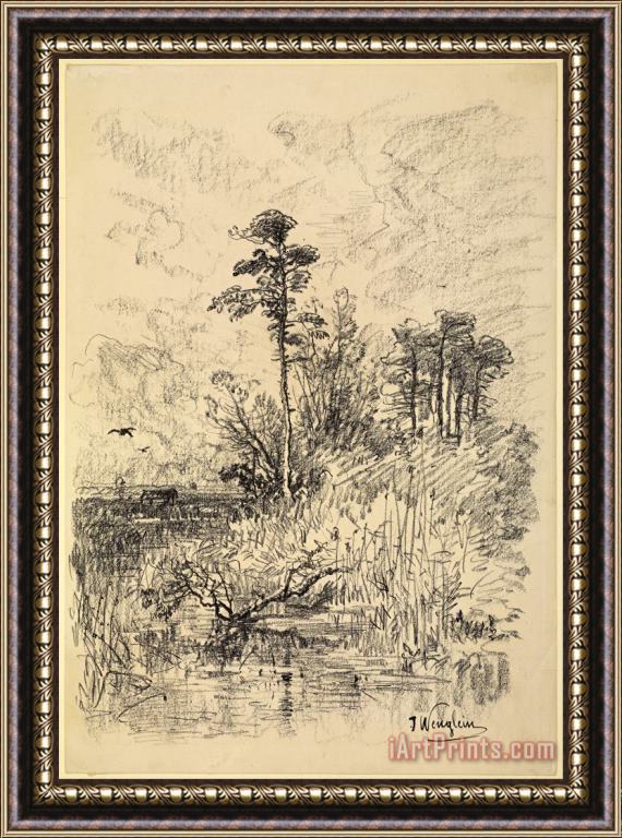 Josef Wenglein  River Landscape Framed Print