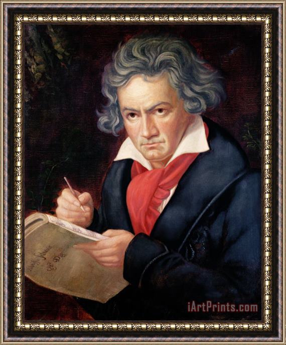 Joseph Carl Stieler Ludwig van Beethoven Composing his Missa Solemnis Framed Print