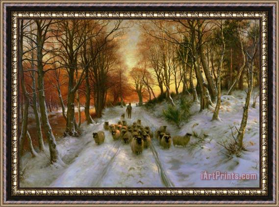 Joseph Farquharson Glowed with Tints of Evening Hours Framed Painting