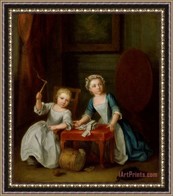 Joseph Francis Nollekens Children at Play, Probably The Artist's Son Jacobus And Daughter Maria Joanna Sophia Framed Painting