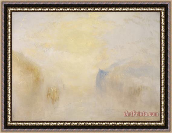 Joseph Mallord William Turner Sunrise, with a Boat Between Headlands Framed Painting
