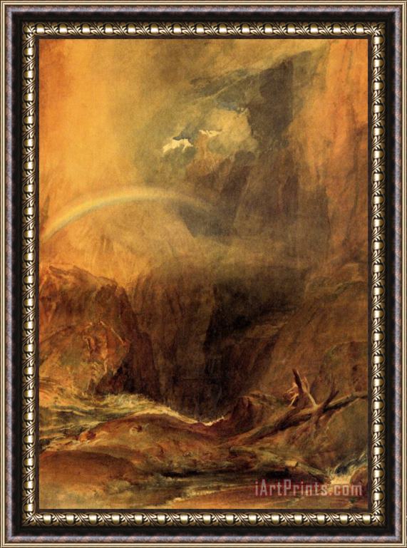 Joseph Mallord William Turner The Devil's Bridge, St. Gothard Framed Painting