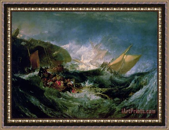 Joseph Mallord William Turner Wreck of a Transport Ship Framed Painting