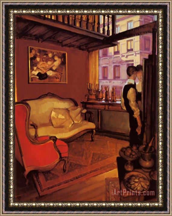 Juarez Machado Red Armchair in a Studio Framed Painting