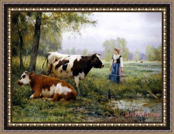 Julien Dupre The Milkmaid Framed Painting