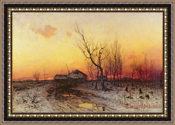 Julius Sergius Klever Winter Landscape Framed Painting