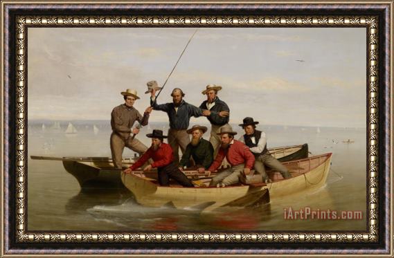 Junius Brutus Stearns A Fishing Party Off Long Island Framed Painting