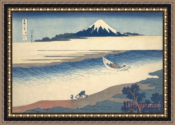 Katsushika Hokusai Bushu Tamagawa (the Tama River in Musashi Province) Framed Painting