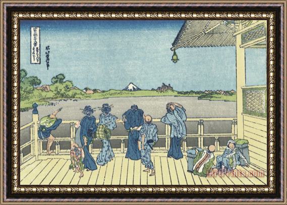 Katsushika Hokusai Sazai Hall of The Five Hundred Rakan Temple Framed Print