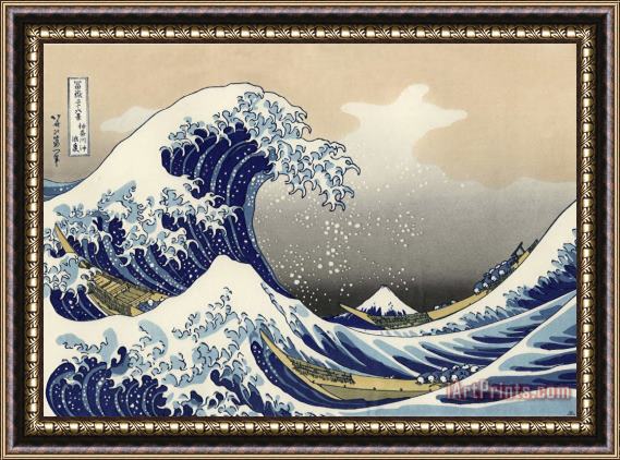Katsushika Hokusai Under The Wave Off Kanagawa Framed Painting