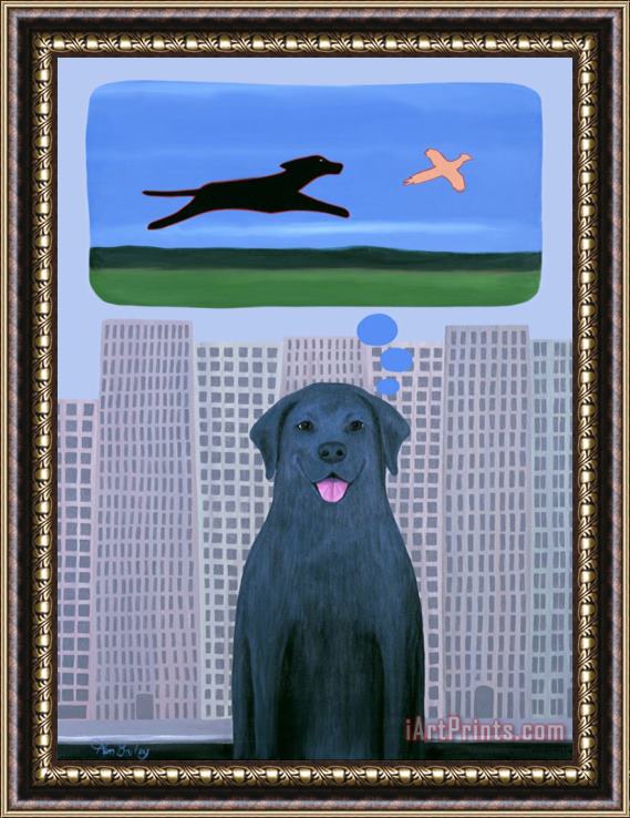 Ken Bailey City Dog with Country Dreams Framed Print