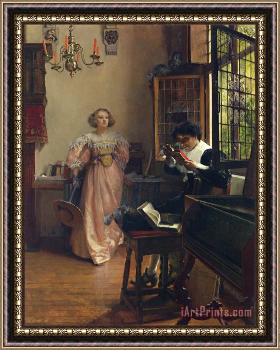 Lady Laura Teresa Alma-tadema The Persistent Reader Framed Painting