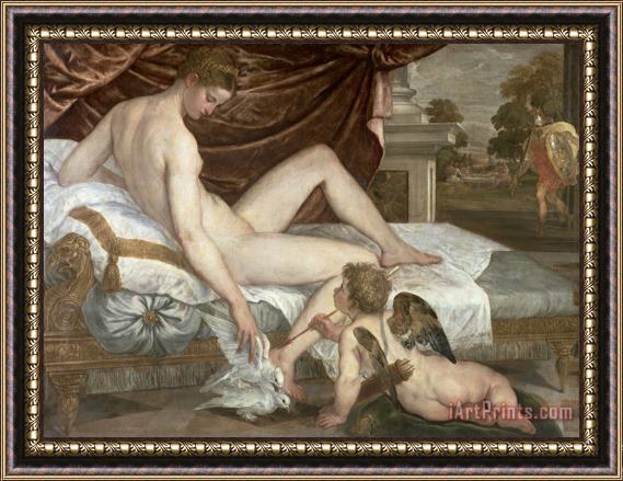 Lambert Sustris Venus and Cupid Framed Print