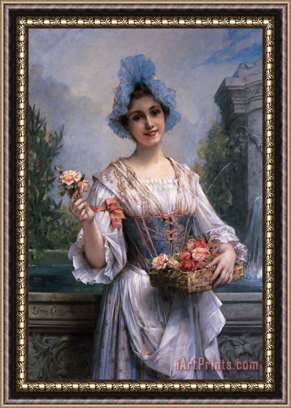 Leon Francois Comerre The Flower Seller Framed Painting