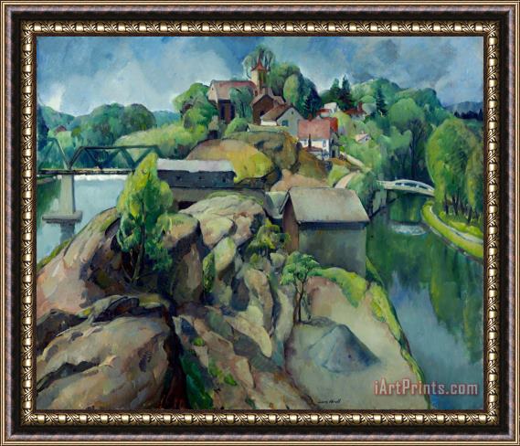 Leon Kroll Landscape Two Rivers Framed Painting