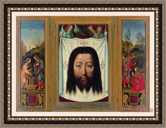 Leonetto Cappiello Triptych of Francesco Del Pugliese Christ And The Samaritan Veil of Veronica Noli Me Tangere Framed Print