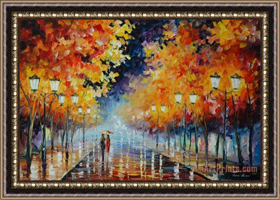 Leonid Afremov Couple In The Night Framed Painting