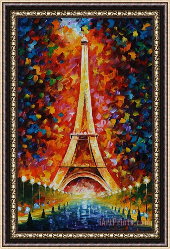 Leonid Afremov Eiffel Tower Framed Painting