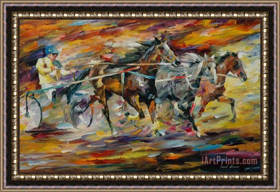 Leonid Afremov Flaming Chariot Framed Painting