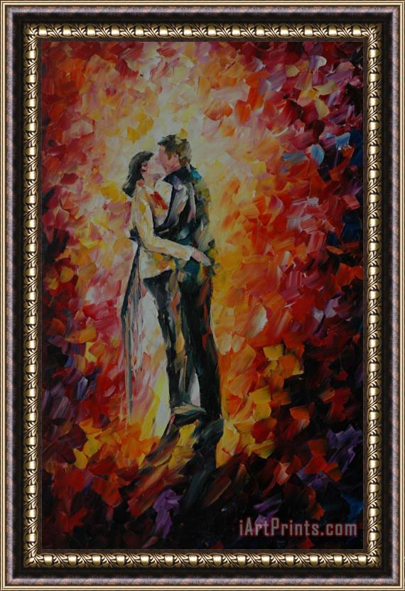 Leonid Afremov Kiss Framed Painting