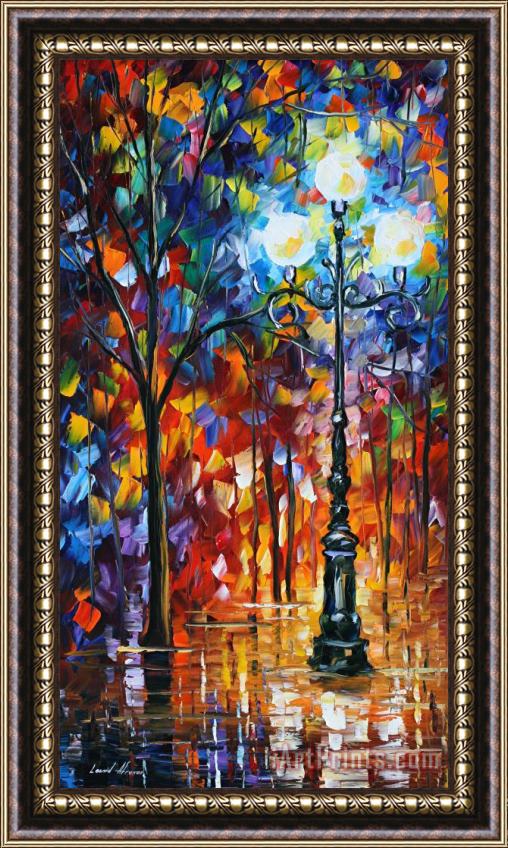 Leonid Afremov Light In The Alley Framed Painting