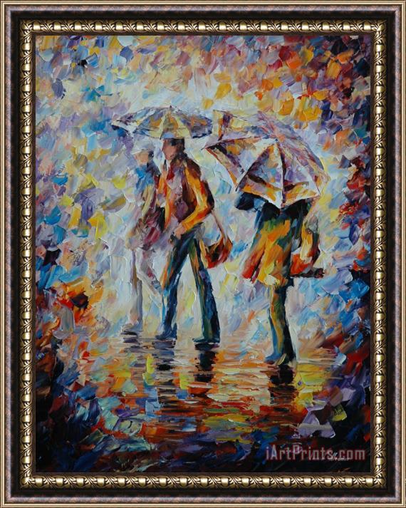 Leonid Afremov Night Rain Framed Painting