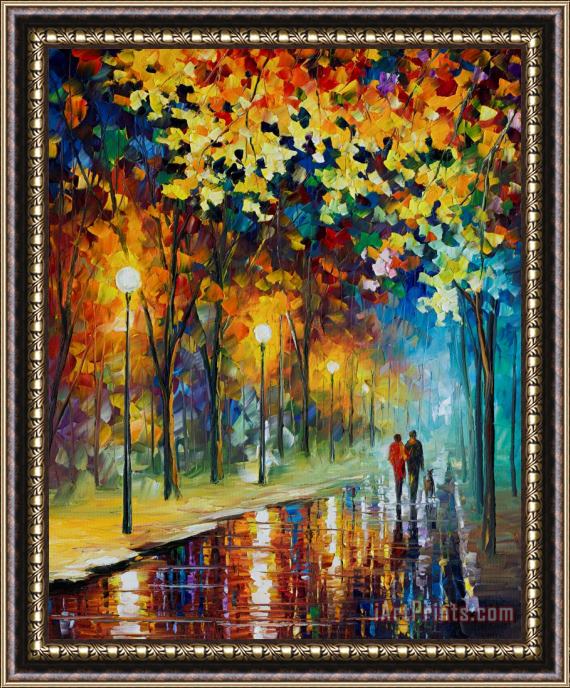 Leonid Afremov The Warmth Of Friends Framed Painting