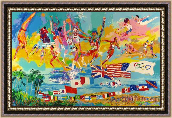 Leroy Neiman American Gold Framed Painting