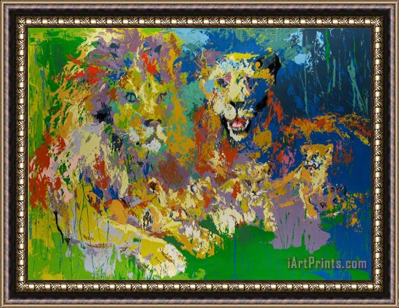 Leroy Neiman Lion's Pride Framed Painting