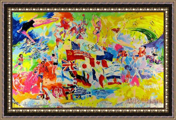 Leroy Neiman Neiman's Montreal Olympic, 1976 Framed Painting