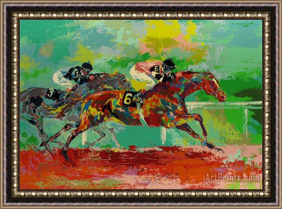 Leroy Neiman Race of The Year (affirmed And Spectacular Bid) Framed Print