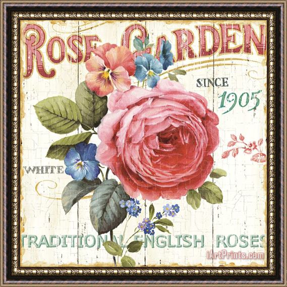 Lisa Audit Rose Garden I Framed Print