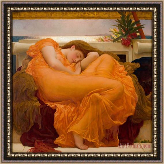 Lord Frederick Leighton Flaming June Framed Painting