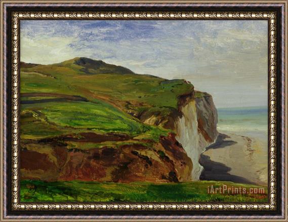 Louis Eugene Gabriel Isabey Cliffs Framed Painting