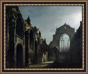 The Aspen Chapel Framed Prints - Ruins of Holyrood Chapel by Louis Jacques Mande Daguerre