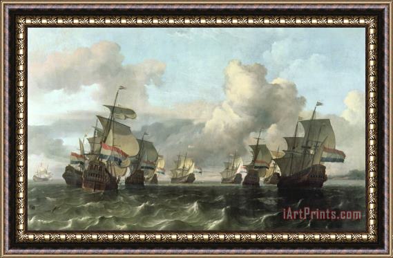 Ludolf Backhuysen The Dutch Fleet of the India Company Framed Painting