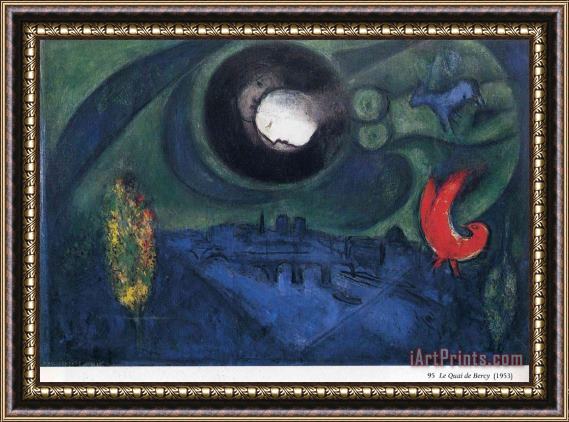 Marc Chagall Bercy Enbankement 1953 Framed Painting