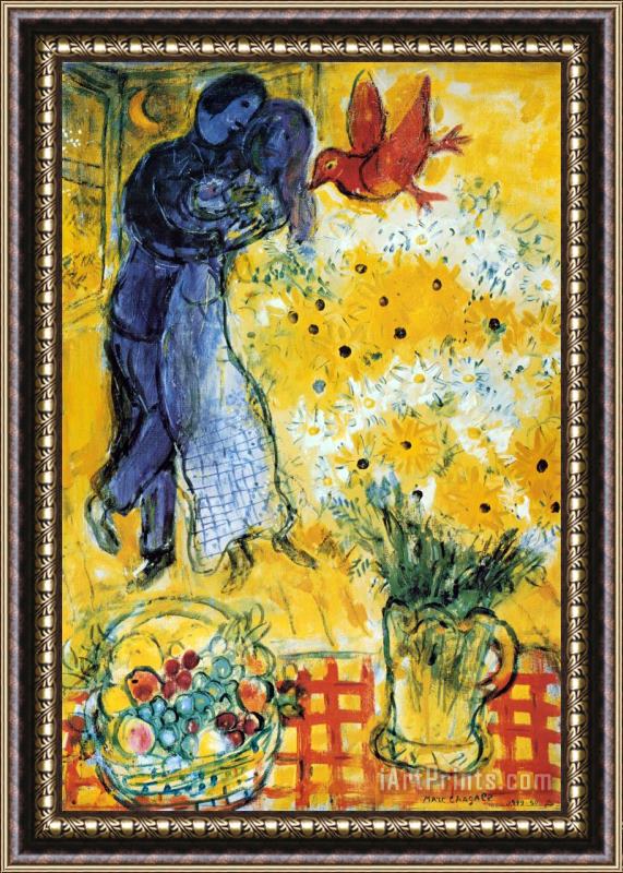 Marc Chagall Les Amoureux Framed Painting