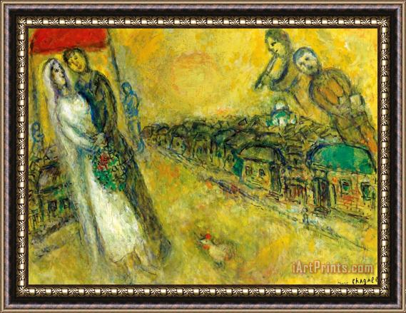 Marc Chagall Les Maries Sous Le Baldaquin Framed Print