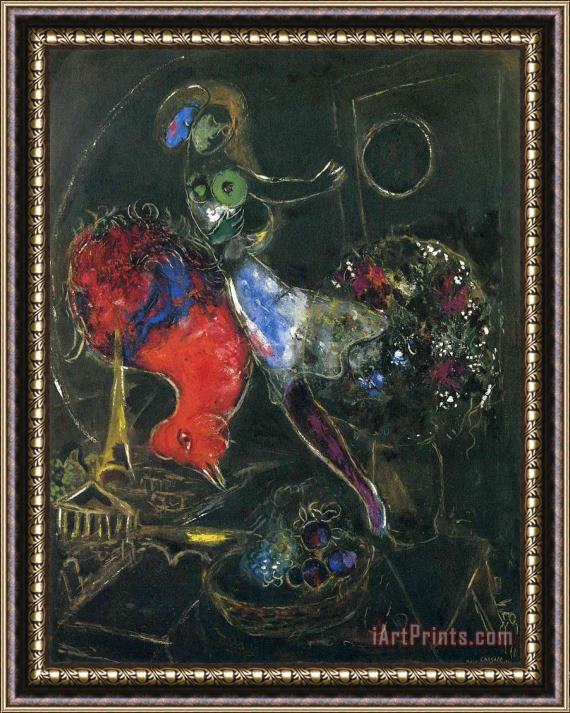 Marc Chagall Night 1953 Framed Painting