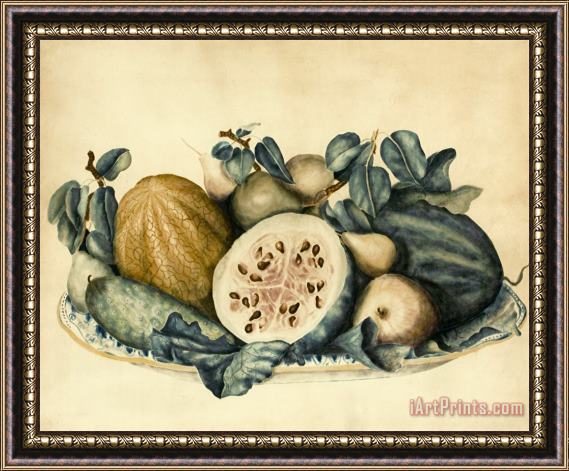 Margaretta Angelica Peale Melons And Pears Framed Painting