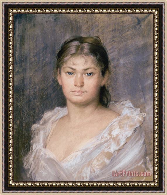 Maria Konstantinowna Bashkirtseff Portrait of Dina Framed Painting