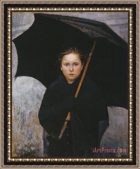 Maria Konstantinowna Bashkirtseff The Umbrella Framed Painting